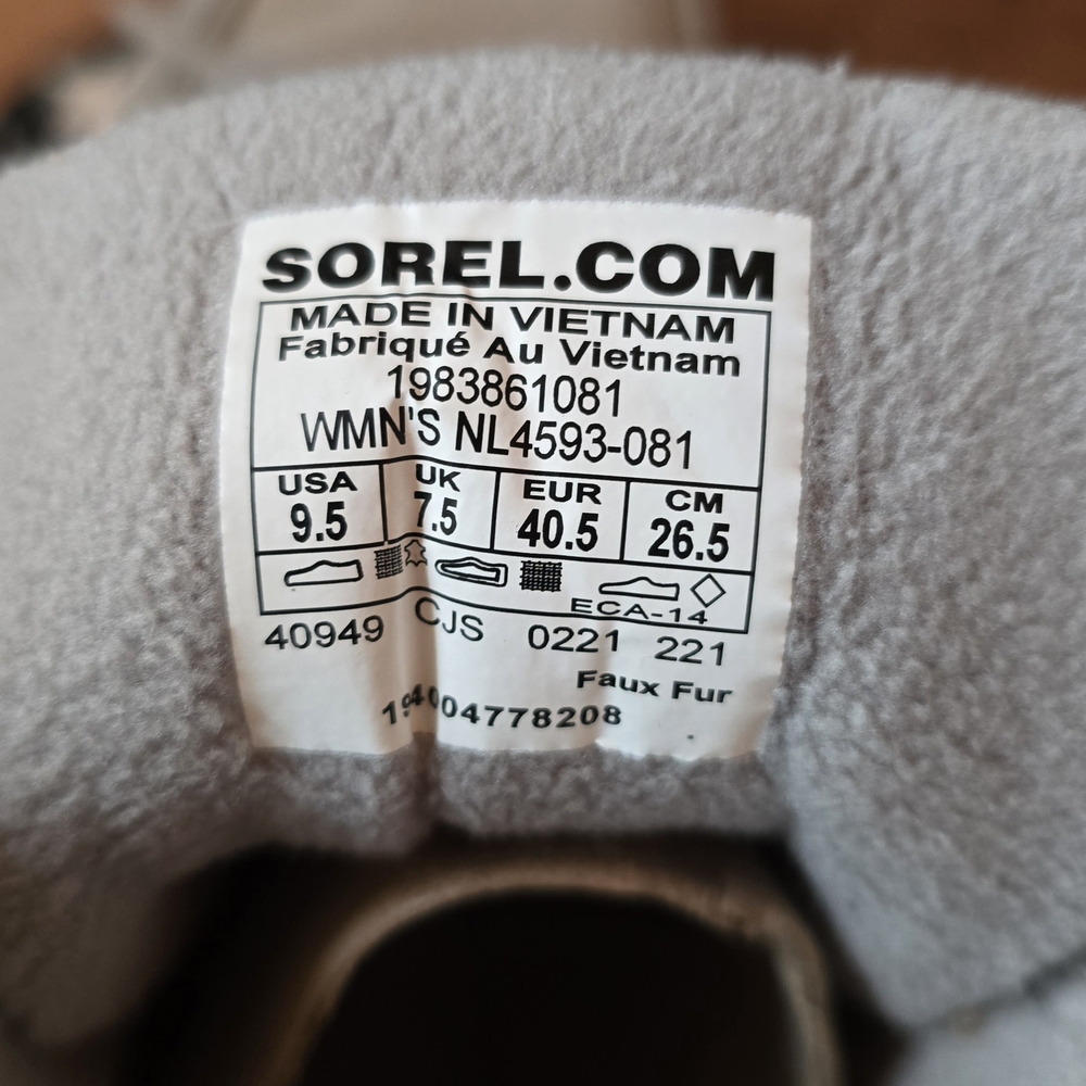 SOREL RNEGD Lace Storm Sneaker Bootie In Dove/Peach FITS SIZE 9 - Picture 11 of 15